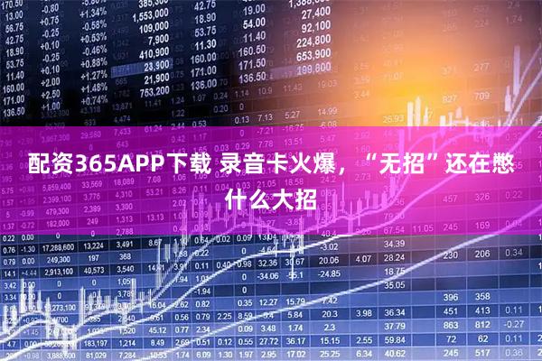 配资365APP下载 录音卡火爆,“无招”还在憋什么大招