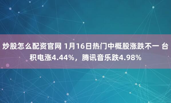 炒股怎么配资官网 1月16日热门中概股涨跌不一 台积电涨4.44%，腾讯音乐跌4.98%